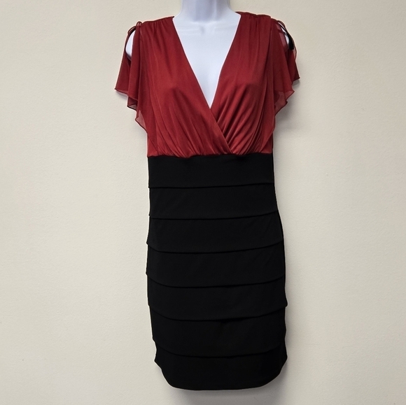 Enfocus Studio Bodycon Dress Red Black 14 - Picture 7 of 7